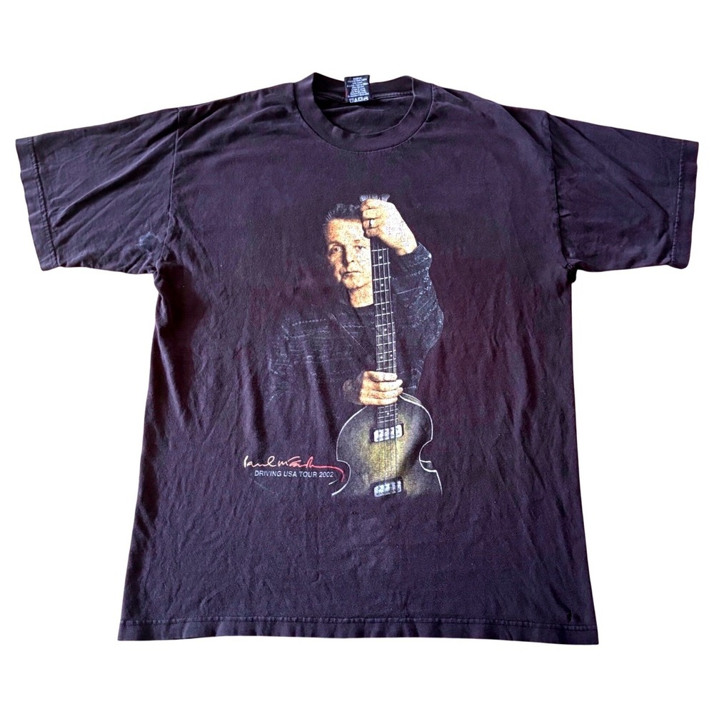 Vintage 2002 Paul McCartney Driving USA Tour Shirt Giant Tag Black Large
